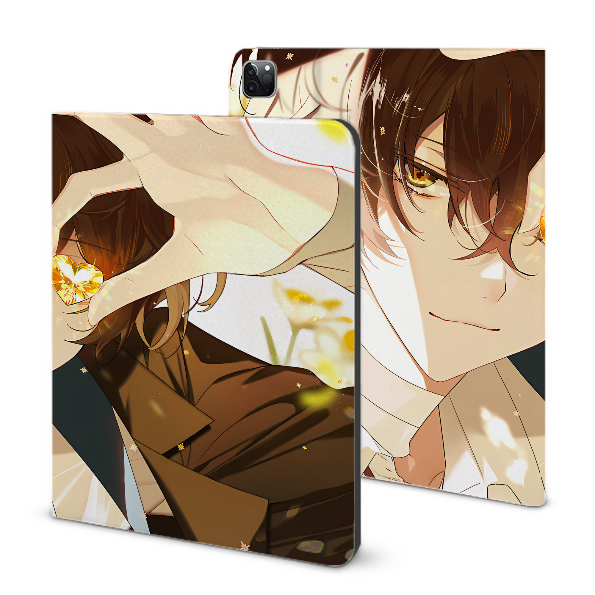 （画像用） 文豪ストレイドッグス Bungo Stray Dogs IPad ケース ブック型 PUレザー TPU 耐衝撃 軽量 薄型 ペン収納なし 全面保護 IPad 各モデル対応